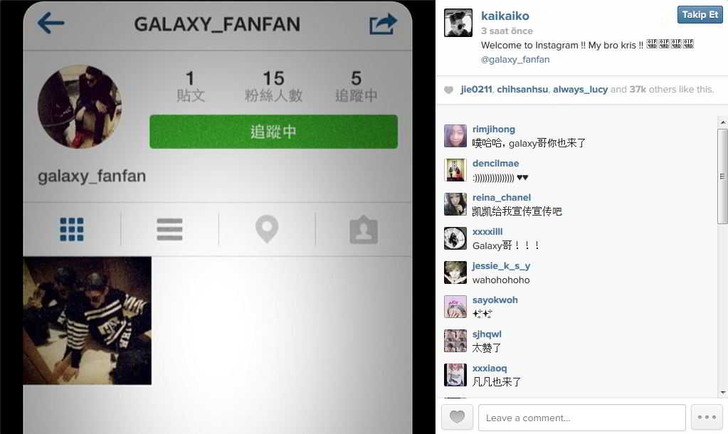KaiKaiKo Kris Instagram Suexo