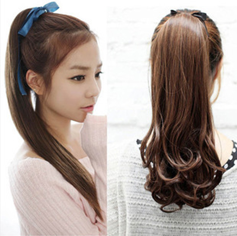 Free-Shipping-4-Colors-Korean-Style-Ponytail-Rinka-Haircut-Short-And-Long-Wavy-Hair-Wigs