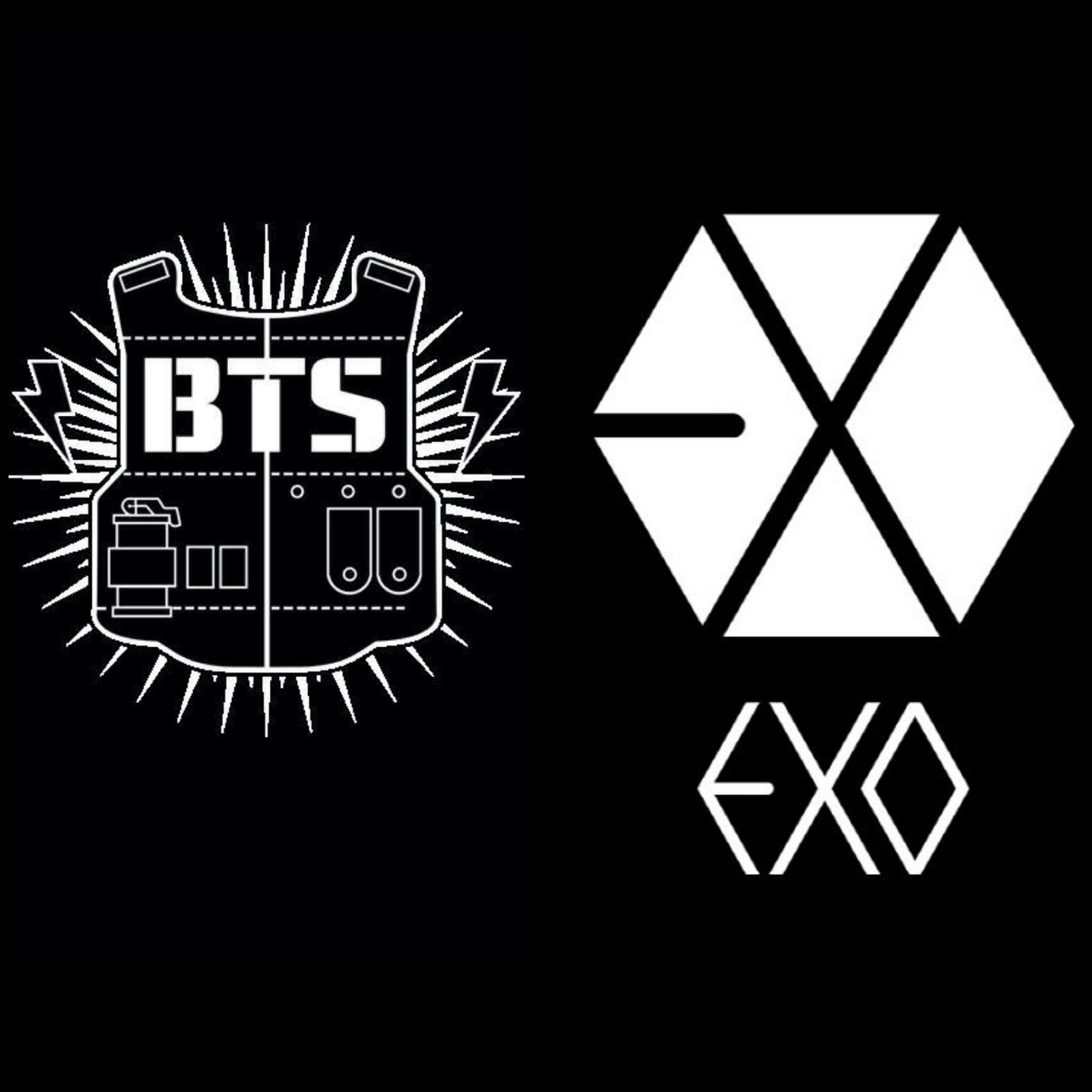 Bts vs exo vote. BTS логотип группы. BTS EXO эмблемы. EXO знак. АРМИ против эксо.