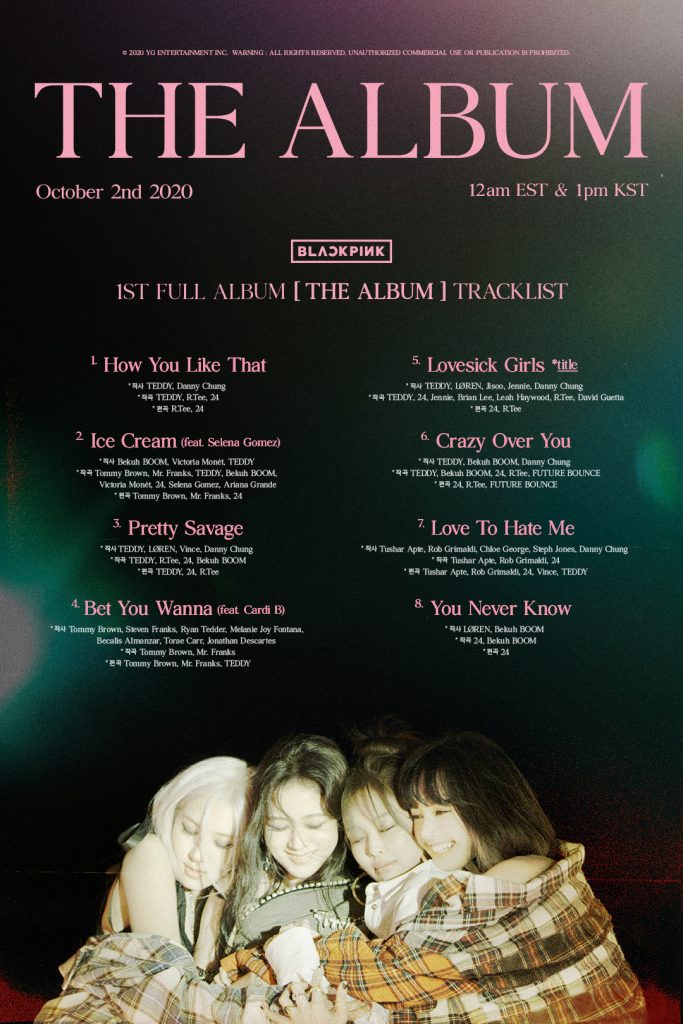 BLACKPINK'in İlk Tam Albümü 'THE ALBUM'ün Şarkı Listesi - KoreZin